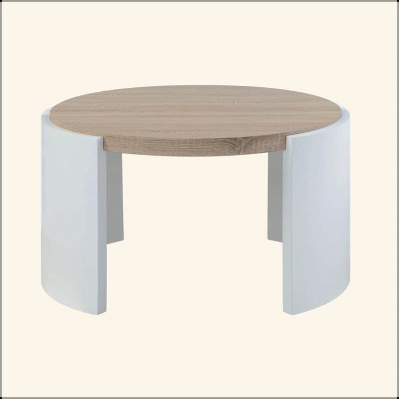 Table basse en chêne et blanc Zoma