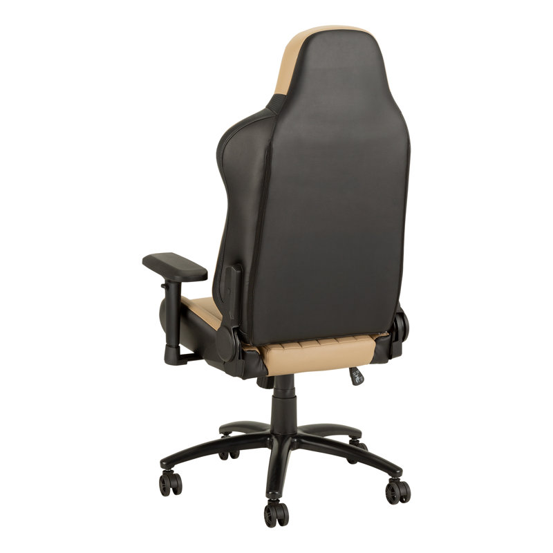 Inbox Zero Adjustable Reclining Swiveling PC & Racing Game Chair, Beige