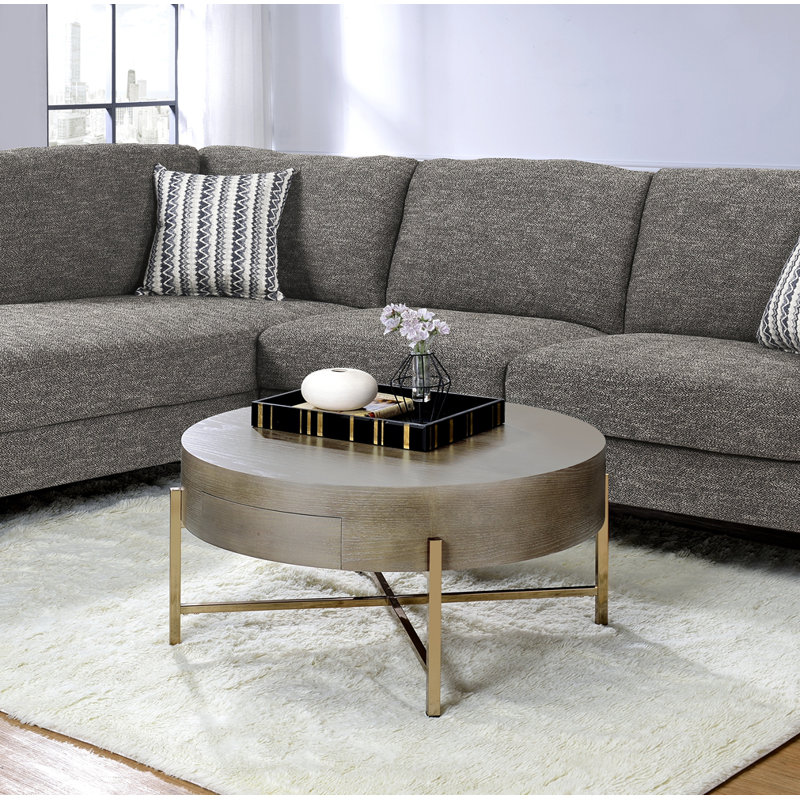 Table basse Weyton brun clair et champagne