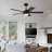 Modern Ceiling Fan with Dimmable Color Changing LED and Remote Control