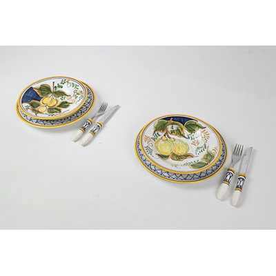 Positano Handmade Ceramic Dinnerware Set 8 Piece - Service for 2