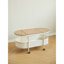 Table basse mobile ovale en métal avec rangement