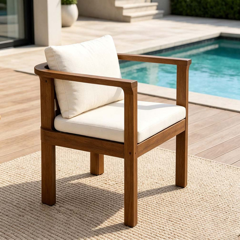Ensemble de chaises d'extérieur, Brown+Cream-4pieces