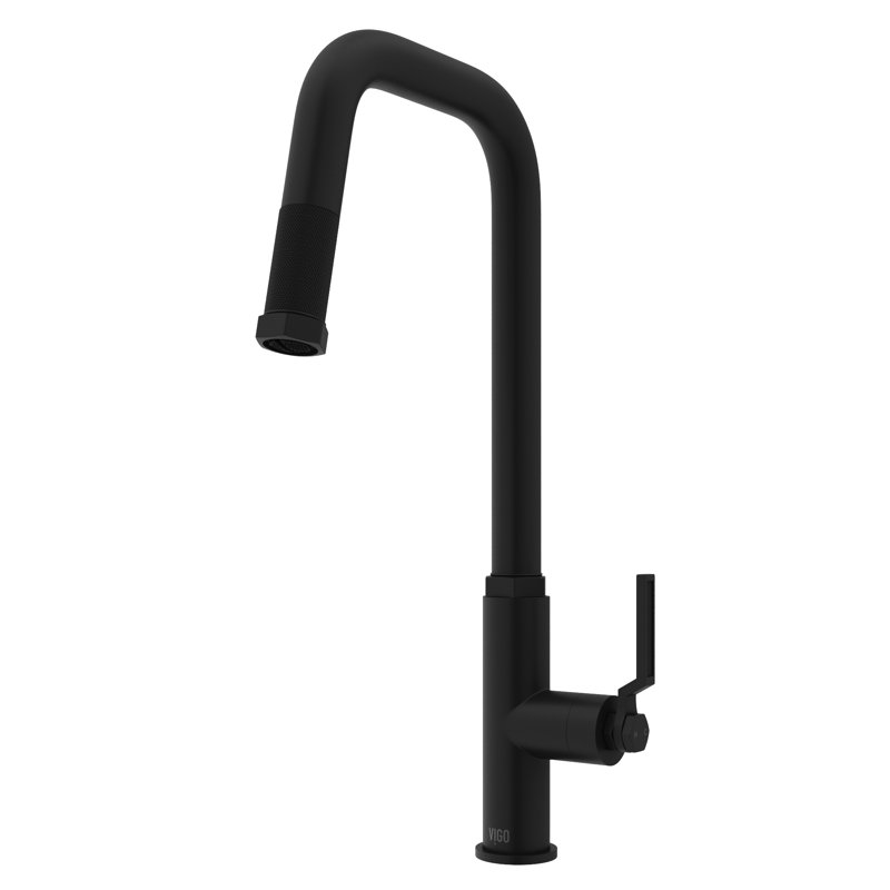 Robinet de cuisine à poignée simple Hart, Noir mat