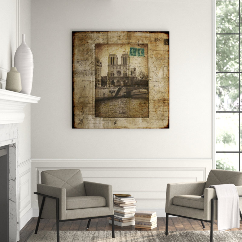 Voyage Through Paris IV Print by Chelsea Art Studio, 36" H x 36" W x 1.5" D, Outdoor