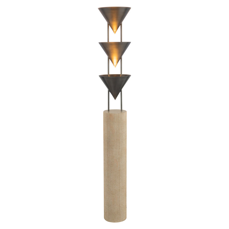 Versus 67-in Brass Floor Lamp, Aged Steel