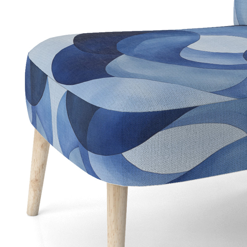 Chaise d'appoint Abstract Shapes - Chaise d'appoint Blue Minimal Curves I, Side Chair Armless