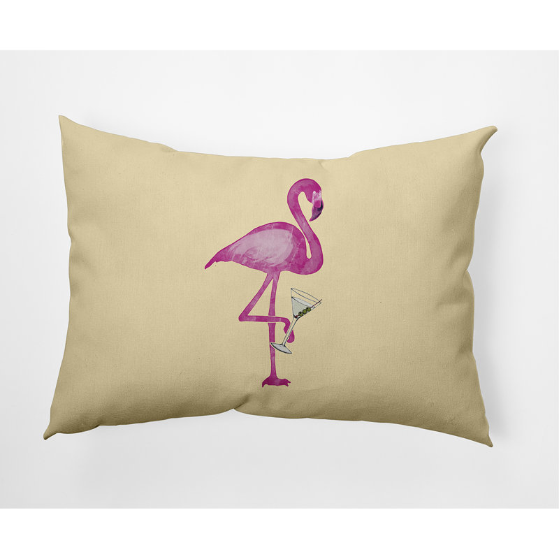  Single Flamingo Outdoor Rectangular Pillow Cover & Inssert, Yellow