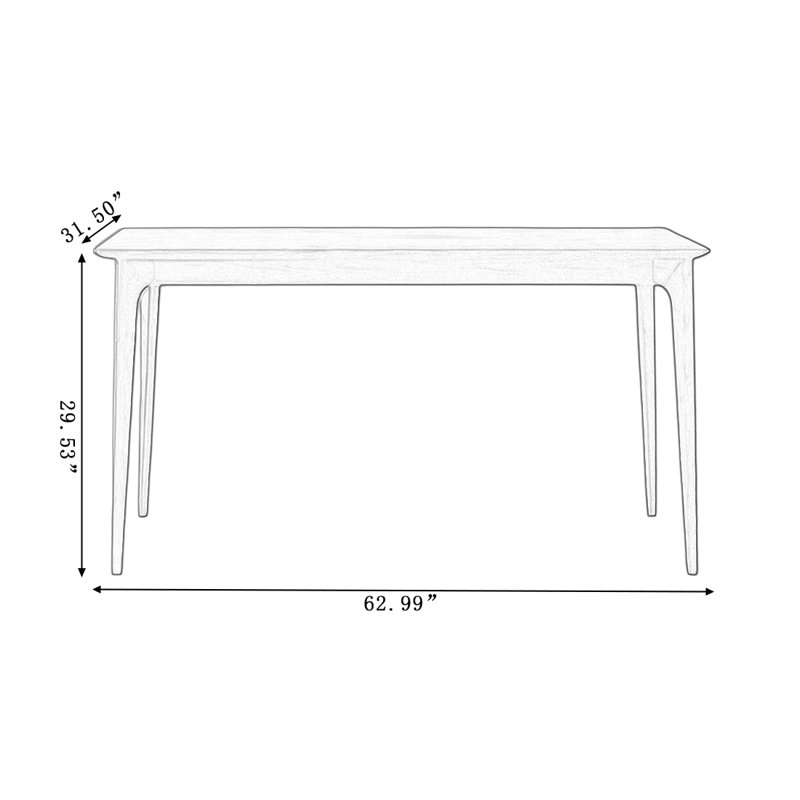 Table de salle à manger Chilmark, H 29,53 po x L 62,99 po x l 31,5 po