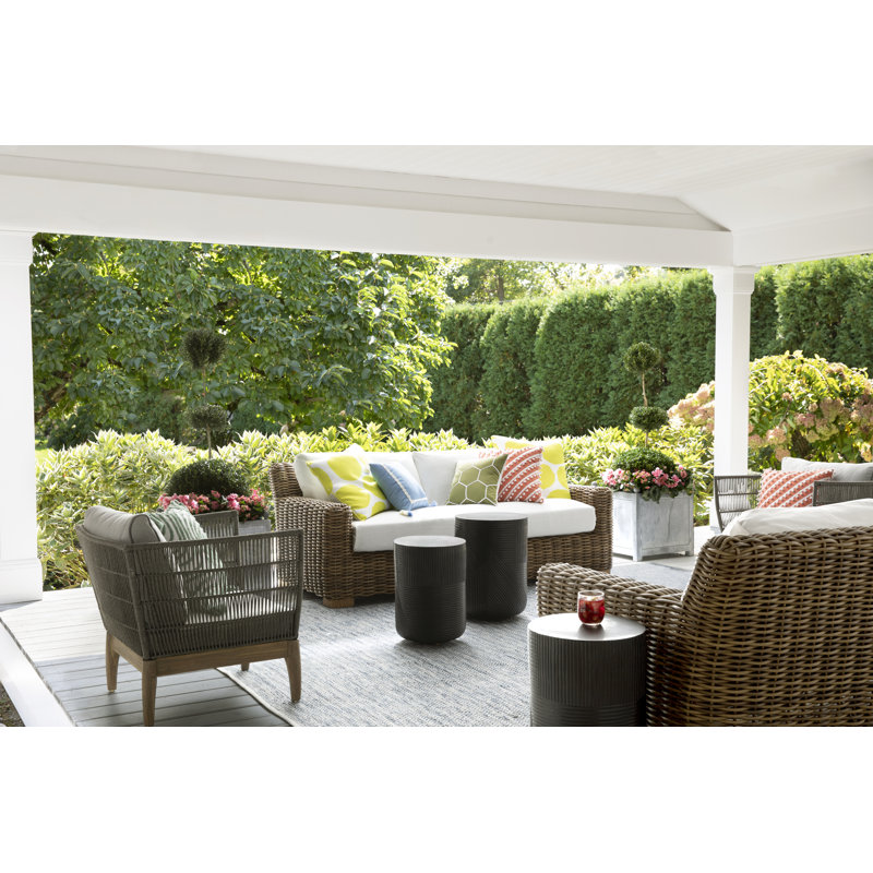 Provenance Signature Outdoor Round Side Table, Coal, 14"