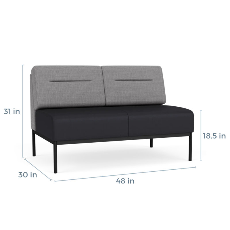 Causeuse Darsey, Sans alimentation, Gris chambray; noir Patriot Plus, Noir