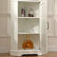 Armoire de coin haute de 65,7 po avec tablettes réglables pour un meilleur rangement, armoire de rangement Pentagon-Design pour salle de bain, salon et cuisine, blanc