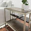 3-Piece Metal Frame Wood Living Room Coffee Table And 2 Chairside Tables Set With Fixed Shelves And Modern Design-939744790