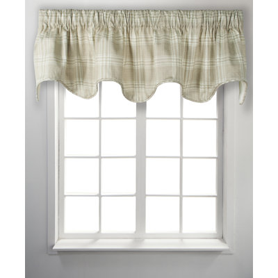 Helgeson Cotton Plaid Scalloped Window Valance