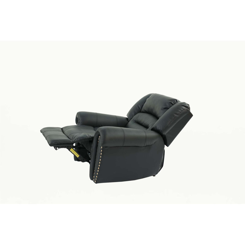 Fauteuil inclinable et oscillant en cuir reconstitué, Noir