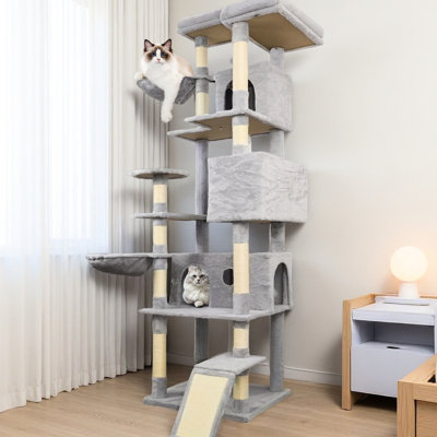 84 - Tour d'arbre à chat, Grosse, Gratteuse, Plateforme supérieure, Grange, Plusieurs plateformes, Condos, Grattoirs, Divertissements, Plusieurs chats