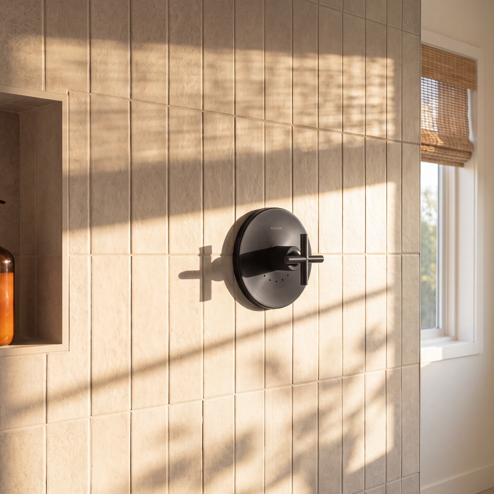Purist Thermostatic Valve Trim with Cross Handle, Black Matte