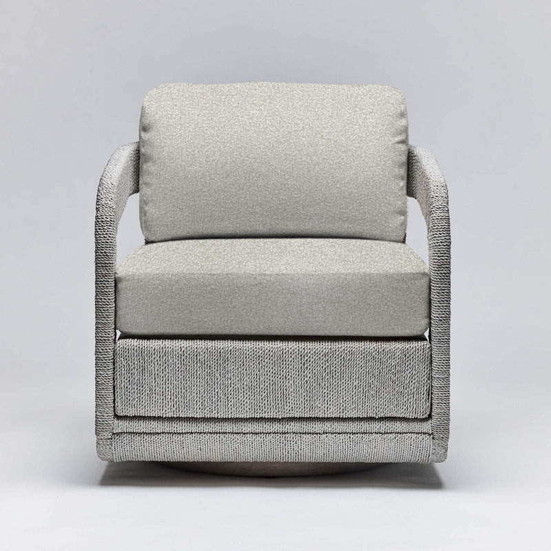 Harbour Swivel Armchair, Gray Ceruse, Hemp Loop