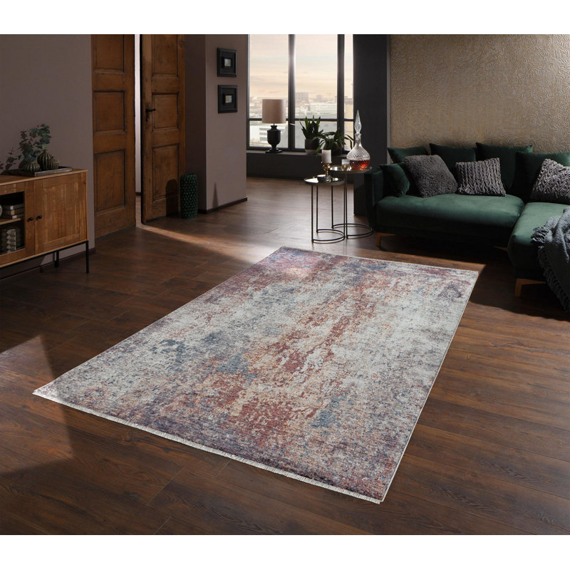 Ginsberg Abstract Space-dyed Polyester Rug, Rectangle 5'3" x 7'6"