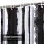 Rideau de douche noir à rayures blanches avec 12 crochets-127352716