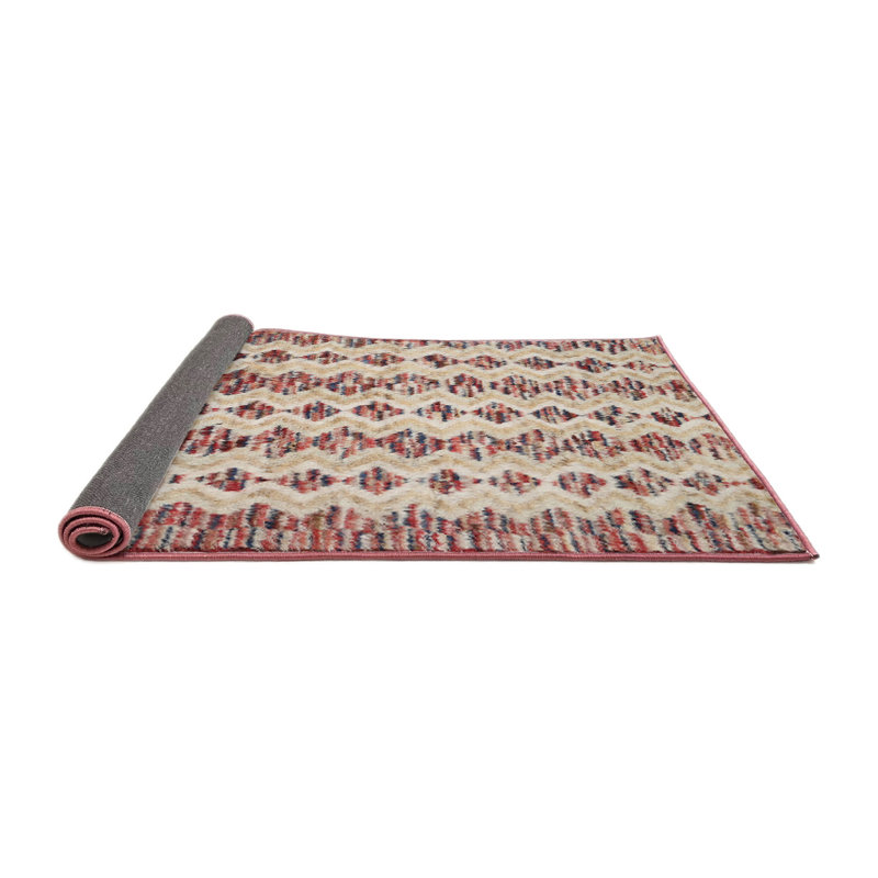 Tapis contemporain brun / crème, Carré 7 pi