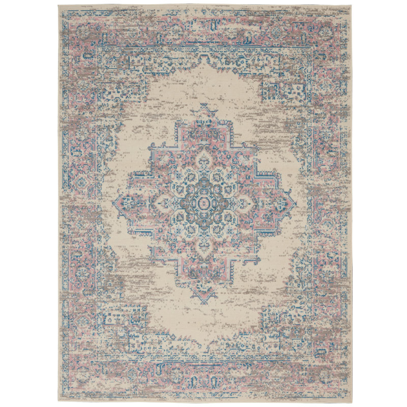 Tapis ivoire moderne Bo, Rectangle 3 pi 9 po x 5 pi 9 po