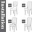 Housses de chaises de salle à manger, jacquard extensible, ensemble de 6-1765384092