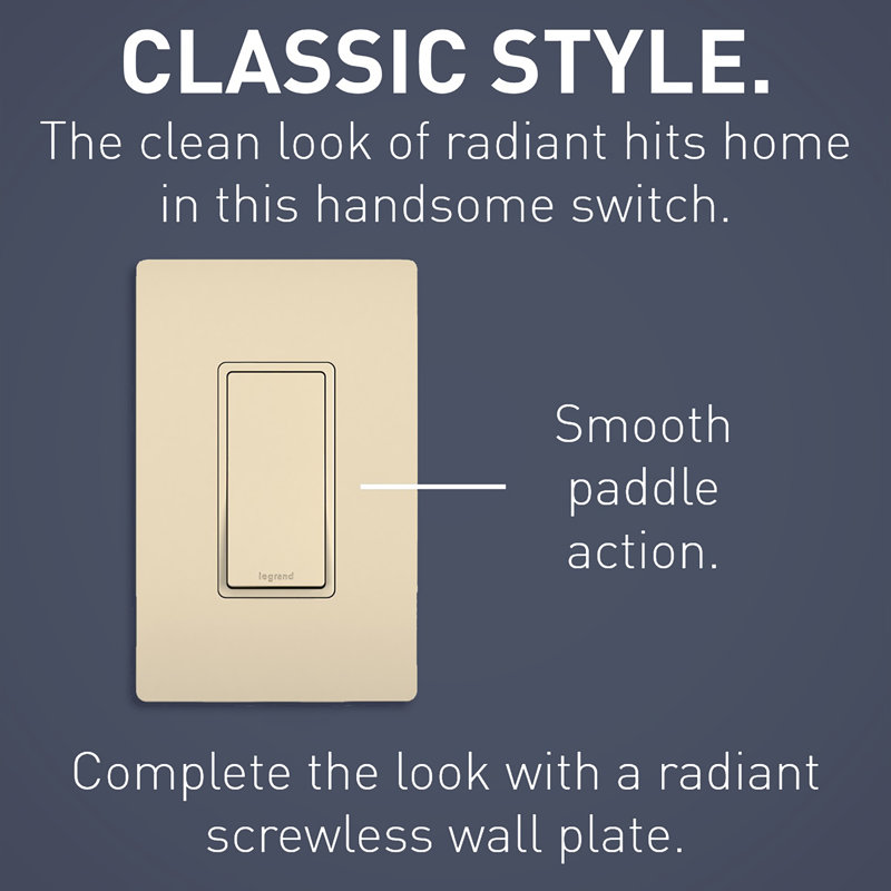 Radiant 15-Amp 4-Way Decorator Rocker Light Switch, Ivory