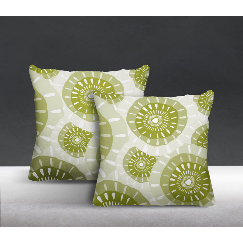 Coussin décoratif intérieur / extérieur, L 15 po x H 15 po, Chartreuse