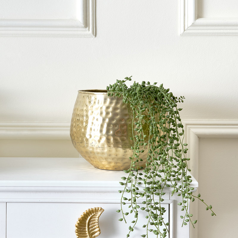 Sarana Planter, 25cm H x 21cm W x 21cm D, Gold