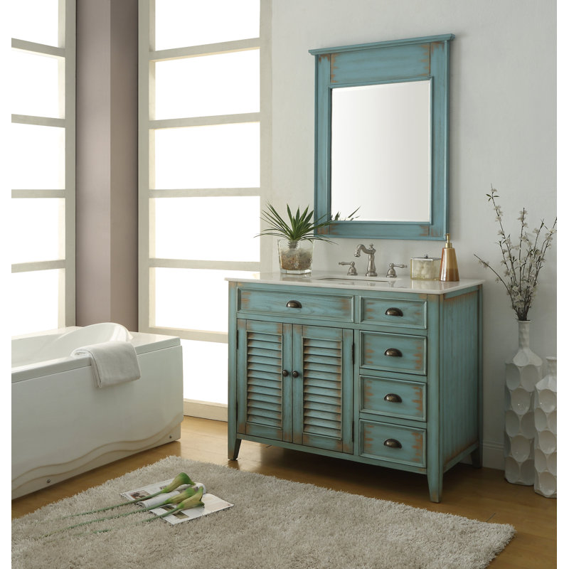 Snider 42'' Single Bathroom Vanity with Marble Top