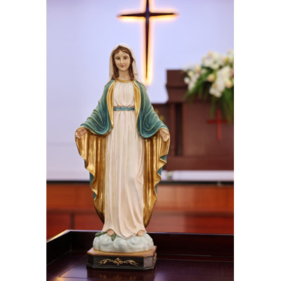 39in Virgin Mary Figure Statue Religious Decor Indoor/Outdoor