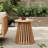 Outdoor Acacia Wood Patio Side Table, Round Coffee Table For Backyard, Lawn, Balcony,Light Teak-859474