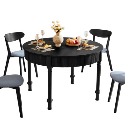 47.24'' Farmhouse Round Dining Table With Drawer
