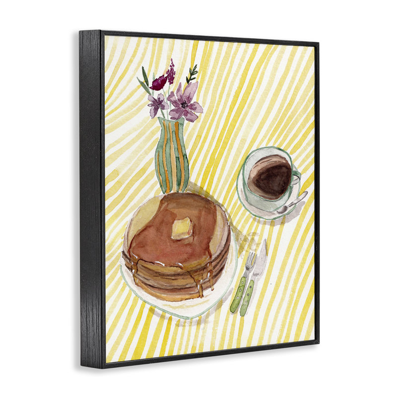 Table de déjeuner Pancake, giclée encadrée, design par Josi Opolenstisima, H 14 po x l 11 po, Giclée encadrée noir minuit