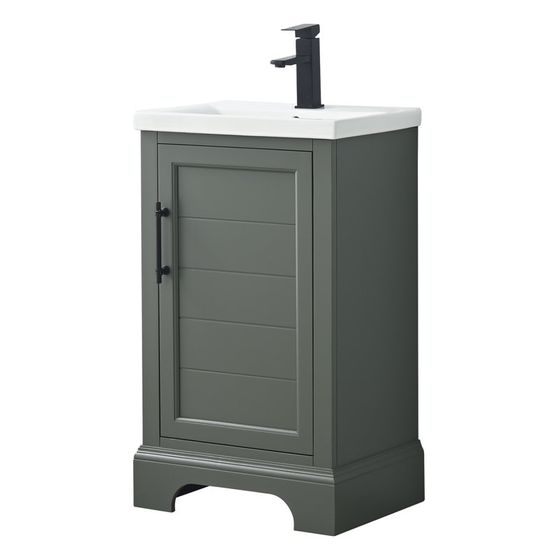 Ensemble de meuble-lavabo simple 20 po , Vert rétro