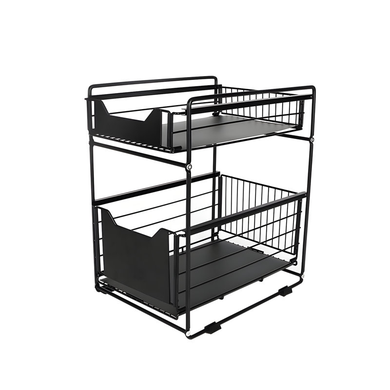 Multi-Functional Kitchen Sink Organizer With Pull-Out Shelves And Detachable Design For Efficient Storage