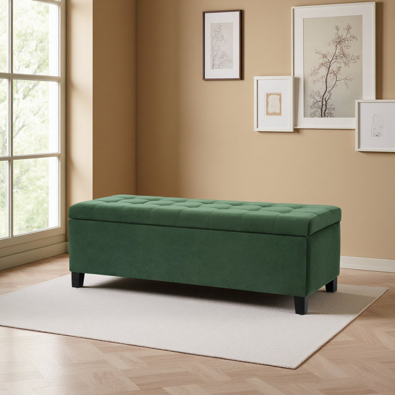 Banc de rangement rembourré avec repose-pieds, banc d'entrée, banc de bout de lit, repose-pieds pour la chambre à coucher, 300 lb
