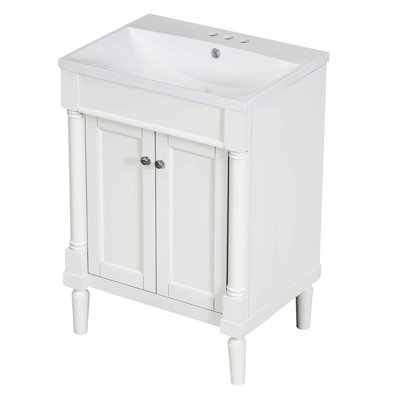 Meuble-lavabo 24 po avec lavabo supérieur, Blanc