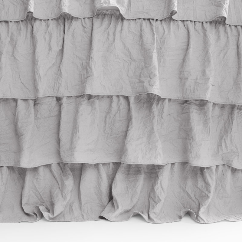 Navy Queen Ruffle Skirt Bedspread Set with Shams