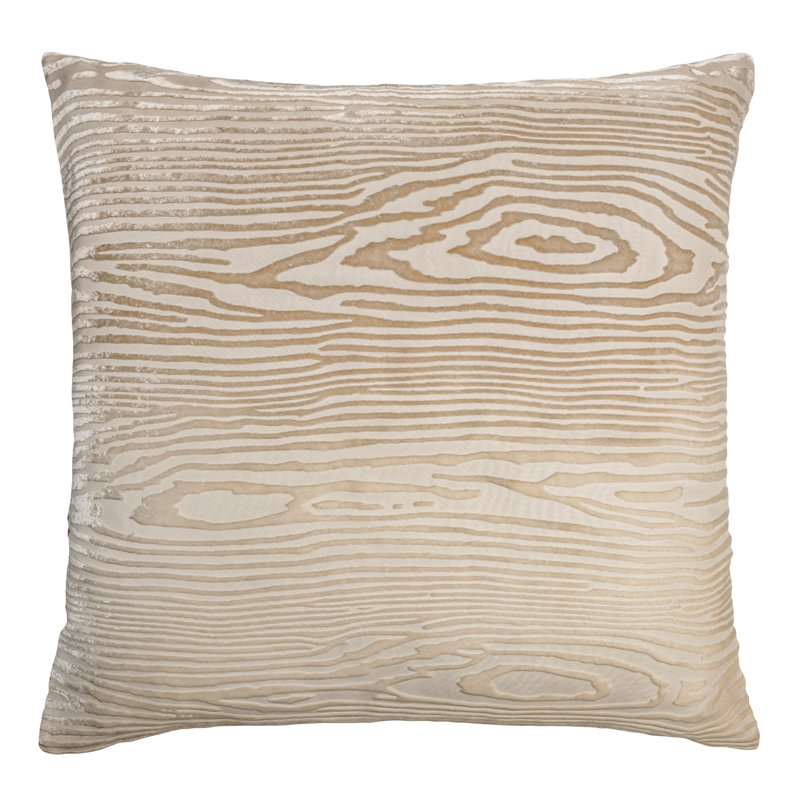 Woodgrain Rectangle Velvet Pillow Cover & Insert, Square 18"H x 18"W, Latte
