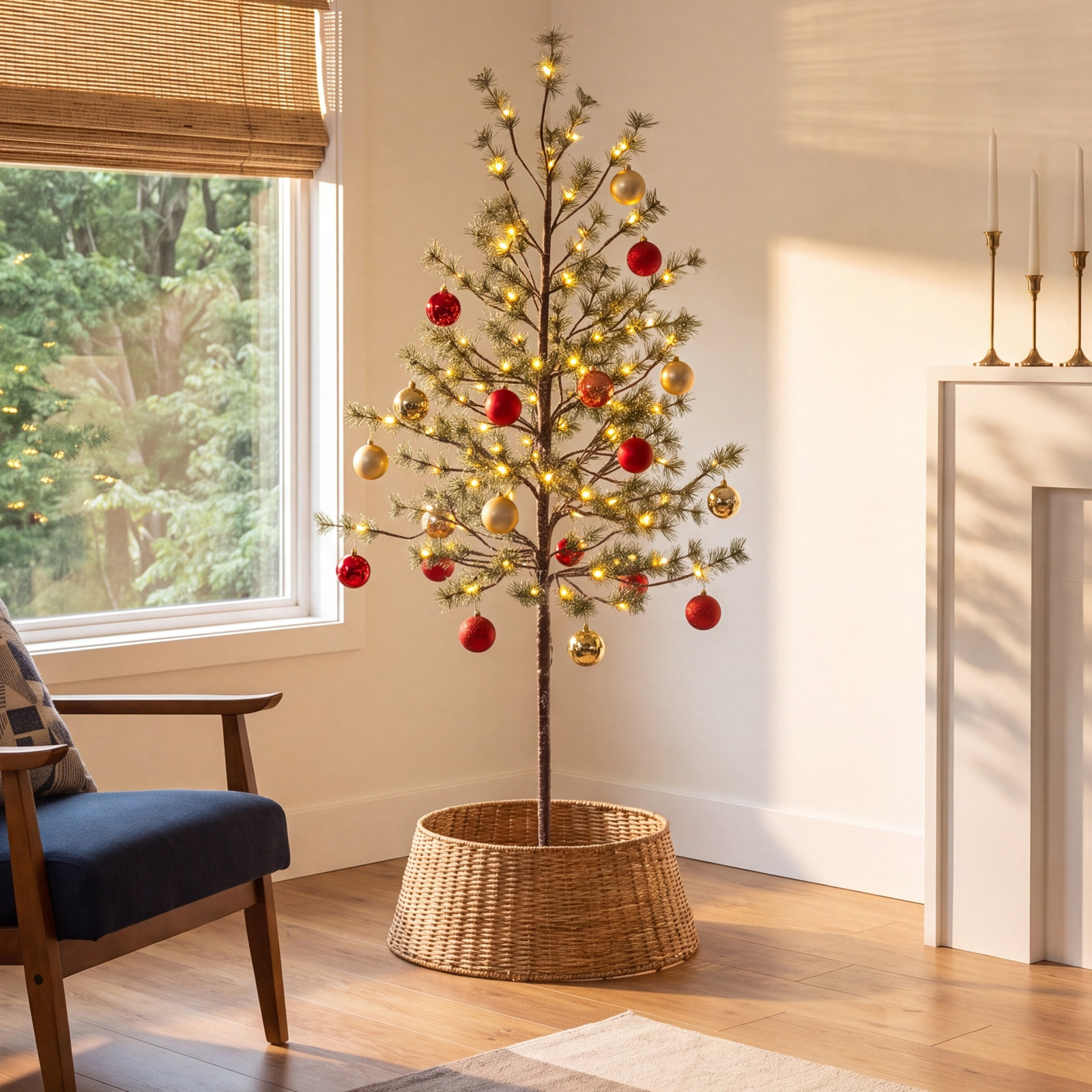 White Frosted 5' Pre-Lit Pine Christmas Tree