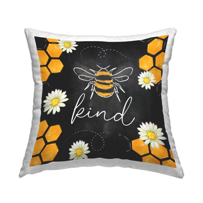 Coussin Bee Kind Honeycomb Daisies