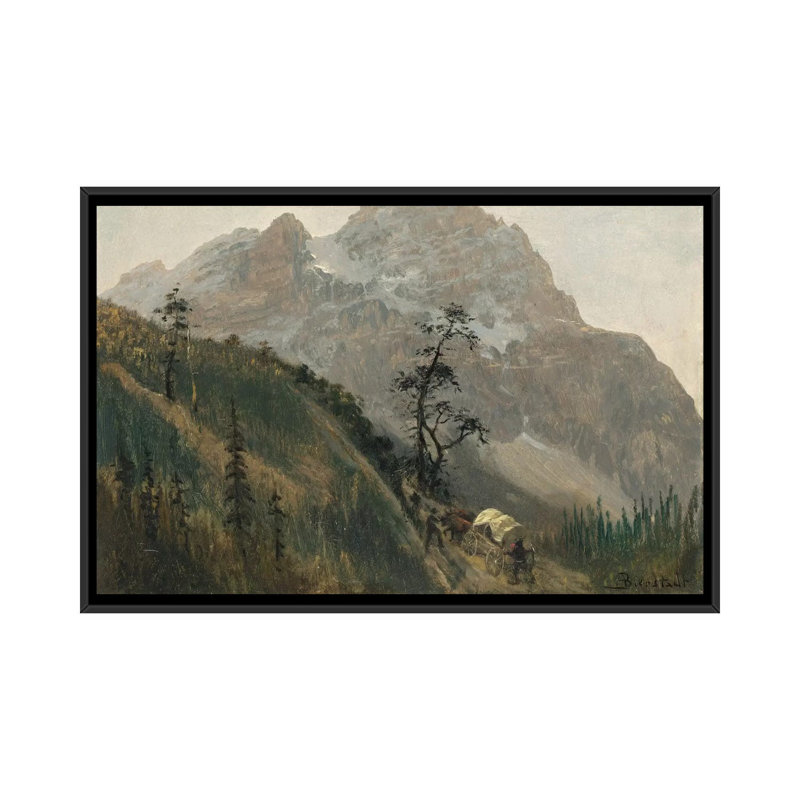 «Western Trail, the Rockies», impression sur toile, H 18 po x l 26 po x P 1,5 po, Toile encadrée noire, Pas de tapis