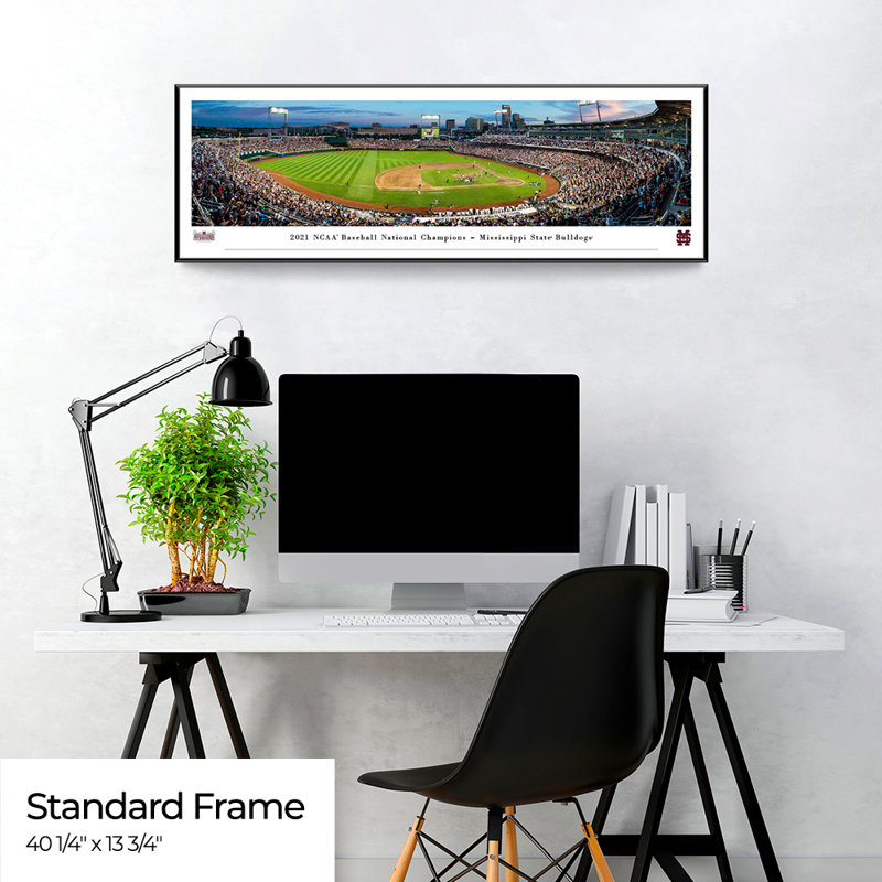«Mississippi State, 2021 College World Series Champions», reproduction panoramique, H 13,75 po x l 40,25 po x P 1,125 po