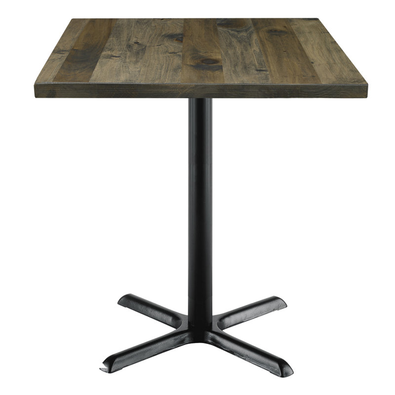 Table pour salle de pause carrée en bois, Bois de grange rétro, H 36 po x L 36 po x l 36 po