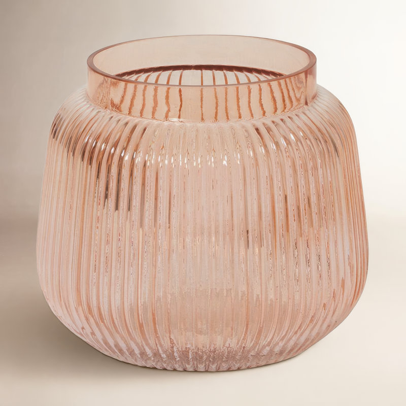 Brigida Handmade Glass Table Vase, 4.75" H x 5" W x 5" D
