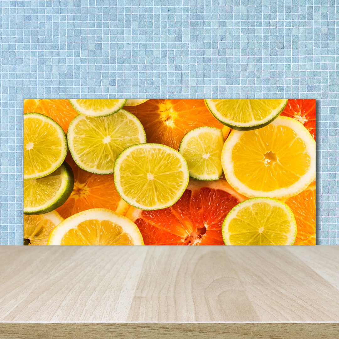 50 cm x 100 cm Glas Spritzschutzpaneel Zitrusfrüchte