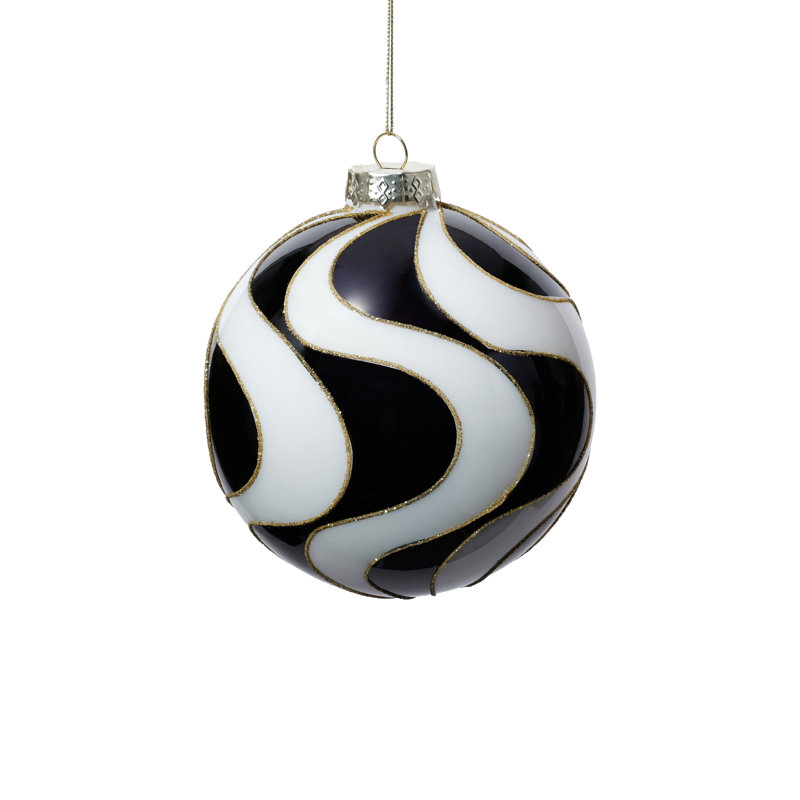 Boules de Noël en verre Midnight Flow de 12 cm (4,75 po), ensemble de 4