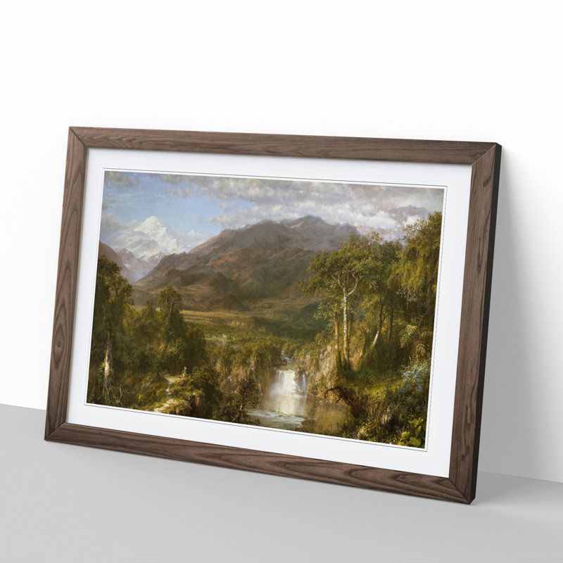 The Heart of the Andes by Frederic Edwin Church - Picture Frame Painting, 36cm H x 48cm W x 2cm D, Walnut